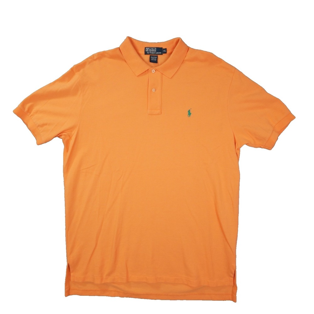 Polo Ralph Lauren Vintage Polo Shirt Men's XL Light Orange Short Sleeve Preppy